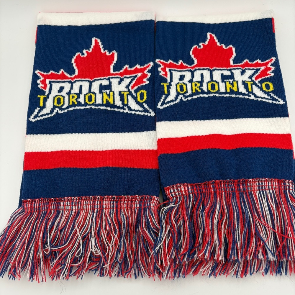 Two Toronto Rock Lacrosse Scarves with Fringe 58" x 7"